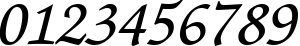 Пример написания цифр шрифтом Zapf Chancery Medium Italic BT