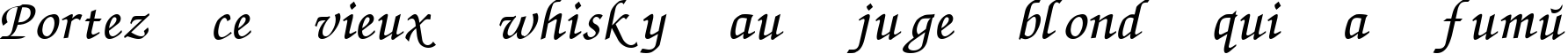 Пример написания шрифтом ZapfChancery Cyrillic Italic текста на французском