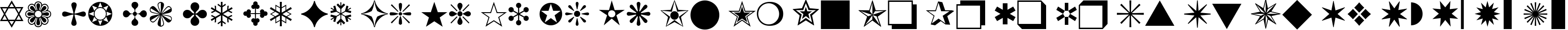Пример написания английского алфавита шрифтом Zapf Dingbats BT