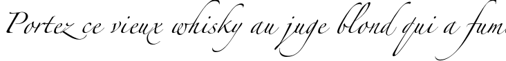 Пример написания шрифтом Zapfino Extra LT Pro текста на французском