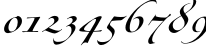 Пример написания цифр шрифтом Zapfino Forte LT Alternate