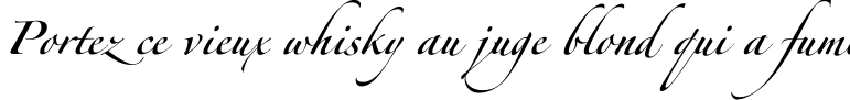 Пример написания шрифтом Zapfino Forte LT Pro текста на французском