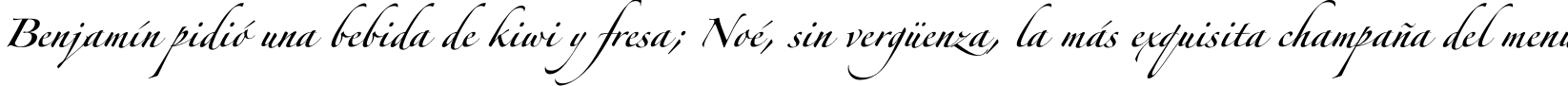 Пример написания шрифтом Zapfino Forte LT Pro текста на испанском