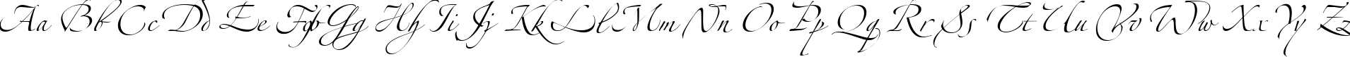 Пример написания английского алфавита шрифтом Zeferino Three