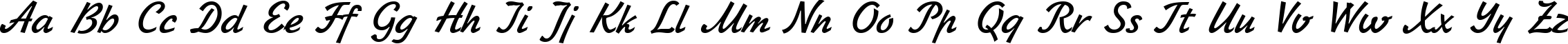 Пример написания английского алфавита шрифтом ZhikharevCTT