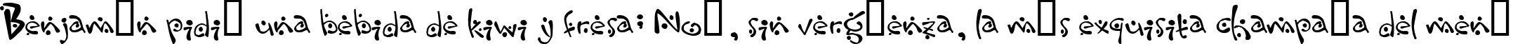 Пример написания шрифтом Zitcream текста на испанском