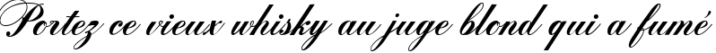 Пример написания шрифтом Zither Script текста на французском
