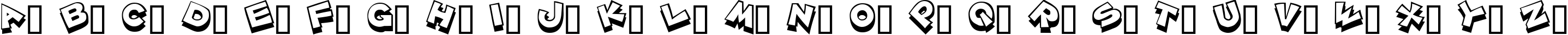 Пример написания английского алфавита шрифтом ZoinkFat