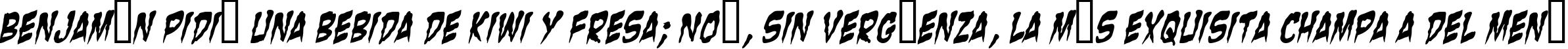 Пример написания шрифтом Zombie Guts Yanked Italic текста на испанском
