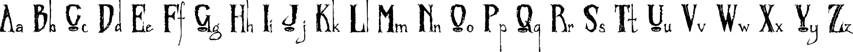 Пример написания английского алфавита шрифтом Zombified