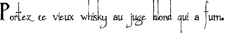 Пример написания шрифтом Zombified текста на французском