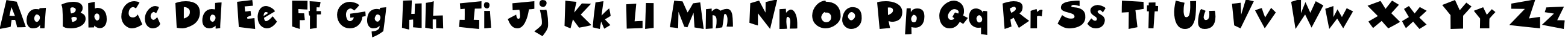 Пример написания английского алфавита шрифтом Zubilo Black