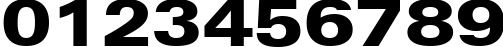 Пример написания цифр шрифтом Zurich Black Extended BT
