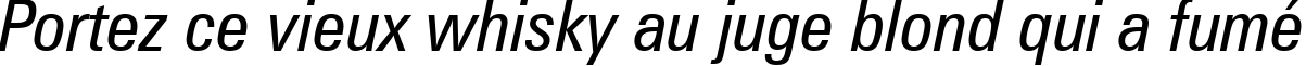 Пример написания шрифтом Zurich Condensed Italic BT текста на французском
