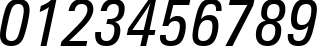 Пример написания цифр шрифтом Zurich Condensed Italic BT