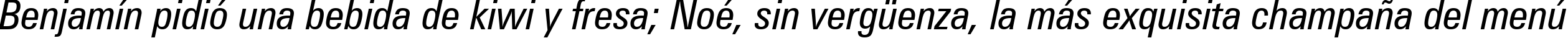 Пример написания шрифтом Zurich Condensed Italic BT текста на испанском