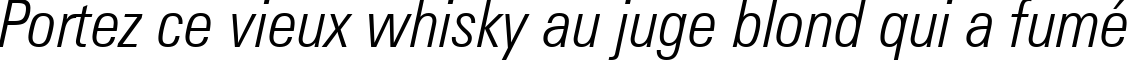 Пример написания шрифтом Zurich Light Condensed Italic BT текста на французском