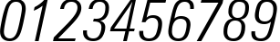 Пример написания цифр шрифтом Zurich Light Condensed Italic BT