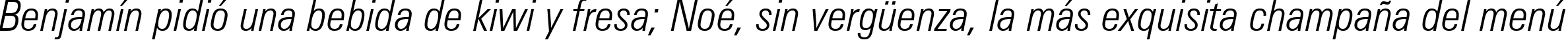 Пример написания шрифтом Zurich Light Condensed Italic BT текста на испанском