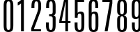 Пример написания цифр шрифтом Zurich Light Extra Condensed BT