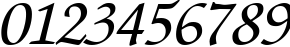 Пример написания цифр шрифтом ZurichCalligraphic Italic