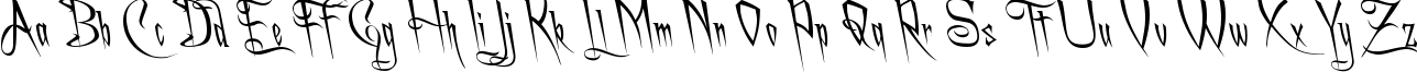 Пример написания английского алфавита шрифтом A Charming Font Leftleaning