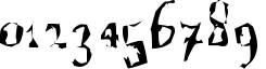 Пример написания цифр шрифтом A Font with Serifs. Disordered