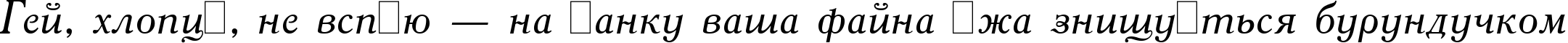 Пример написания шрифтом Academia Italic: текста на украинском Пример написания шрифтом Academia Italic: текста на украинском