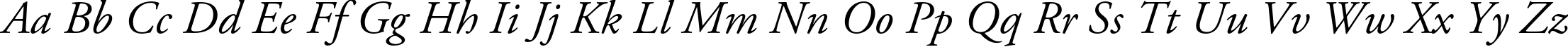 Пример написания английского алфавита шрифтом Adobe Garamond Pro Italic Пример написания английского алфавита шрифтом Adobe Garamond Pro Italic
