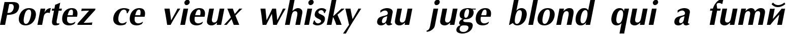 Пример написания шрифтом AGOptCyrillic Bold-Italic текста на французском