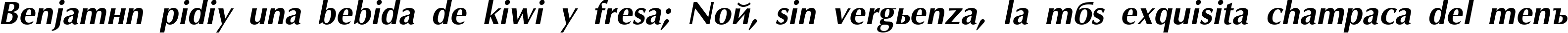 Пример написания шрифтом AGOptCyrillic Bold-Italic текста на испанском