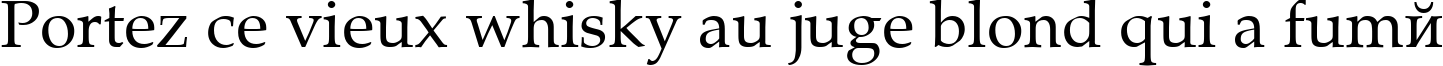 Пример написания шрифтом AGPalatial Roman текста на французском