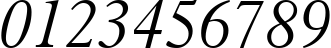 Пример написания цифр шрифтом Aldine 721 Light Italic BT