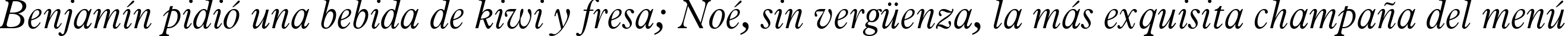 Пример написания шрифтом Aldine 721 Light Italic BT текста на испанском