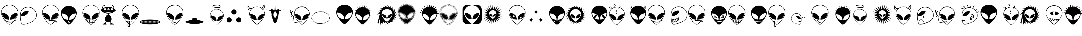 Пример написания английского алфавита шрифтом Alienator