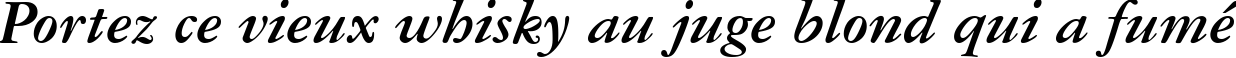 Пример написания шрифтом American Garamond Bold Italic BT текста на французском