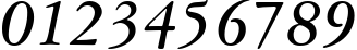 Пример написания цифр шрифтом American Garamond Bold Italic BT