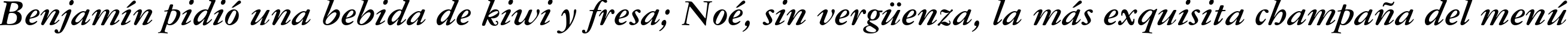 Пример написания шрифтом American Garamond Bold Italic BT текста на испанском