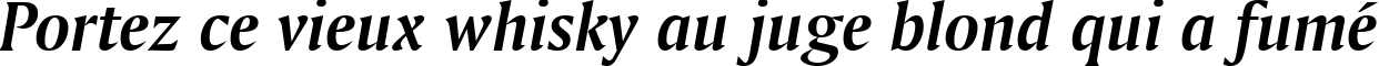 Пример написания шрифтом Amerigo Bold Italic BT текста на французском