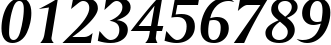 Пример написания цифр шрифтом Amerigo Bold Italic BT
