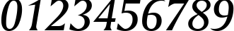 Пример написания цифр шрифтом Amerigo Medium Italic BT