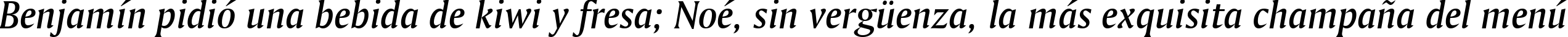 Пример написания шрифтом Amerigo Medium Italic BT текста на испанском