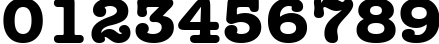 Пример написания цифр шрифтом American Typewriter Bold BT