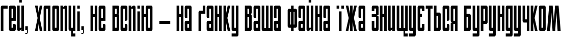 Пример написания шрифтом Anarchy Normal текста на украинском