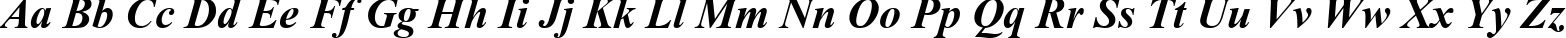 Пример написания английского алфавита шрифтом Angsana New Bold Italic