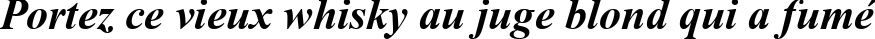 Пример написания шрифтом Angsana New Bold Italic текста на французском