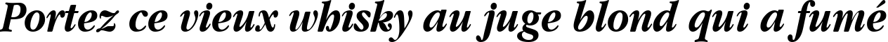 Пример написания шрифтом Apple Garamond Bold Italic текста на французском
