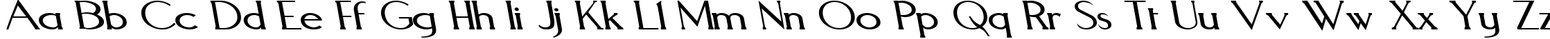 Пример написания английского алфавита шрифтом Aquaduct Reverse Italic