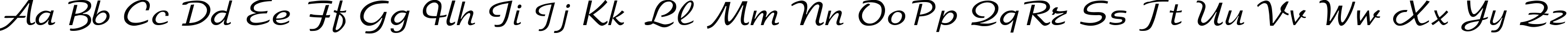 Пример написания английского алфавита шрифтом Arbat