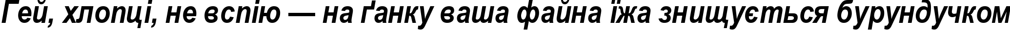 Пример написания шрифтом Ariac Bold Italic текста на украинском